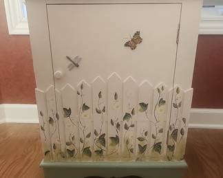 Hand-Painted Cottage Style Accent Cabinet