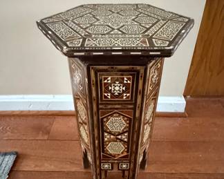 Moroccan style hexagonal occasional table