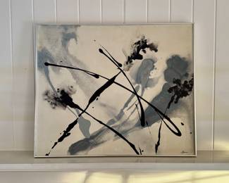 Contemporary art "Blowing in the Wind" by Lynn Kerman - framed and on canvas