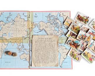 Antique German boardgame "Journey around the Earth"