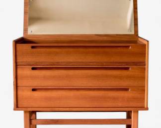 Nils Jonsson Danish Teak Vanity Chest (with top opened)