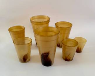 Antique drinking cups made from deer horn - before plastic was make
