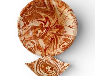 Large ceramic bowl and smaller eliptical bowl