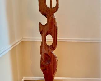 "Standing Man" made from Black Walnut, on a base of Poplar laminated with Maple