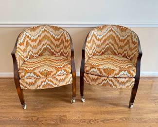 Set of FOUR Chevron Chais on casters