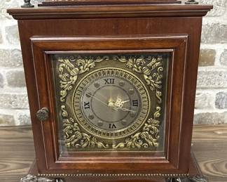 Handsome Library Clock: Cherry Wood Finish