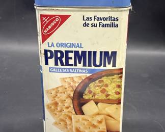 Vintage Premium Saltines Cracker Tin in Spanish