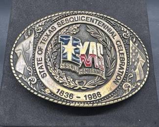 1986 Sesquicentennial State of Texas Belt Buckle
