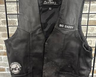 Highway Hawks Leather Motorcycle Vest, Size 4XL