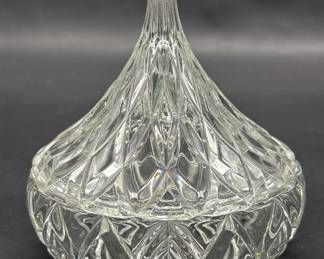 Vintage 1980's Crystal Hershey Kiss Candy Jar