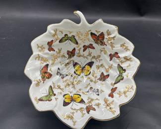 Baum Bros. Formalities Leaf Bowl w/ Butterflies
