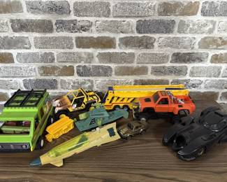 Batmobile and Plastic Jeeps, Vans, Trucks, etc.