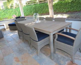 Patio table and 8 chairs.