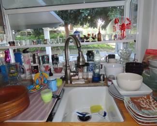 Every day dishes, shot glass collection.