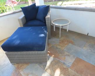 Arm chair and ottoman.