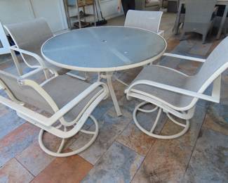 Patio table and 4 chairs.