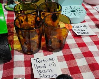 TORTOISE HAND BLOWN GLASSES