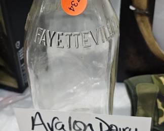 AVALON DAIRY GLASS MILK BOTTLE FAYETTEVILLE TN