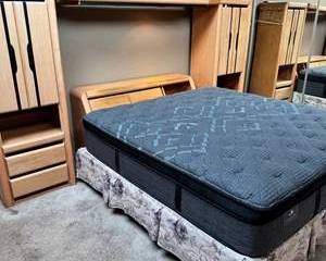 Lot 2  King Size Bedroom Furniture Set with Storage Cabinets, Headboard  Integrated Lighting