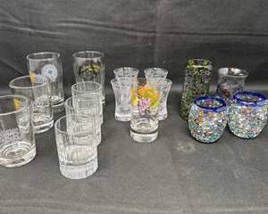 Lot 86  Vintage Assorted Decorative and Printed Shot Glasses