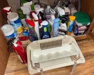 Lot 68  Household Cleaning Supplies and Fire Extinguisher Lot