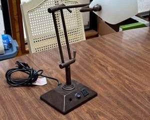 Lot 146  Vintage Adjustable Desk Lamp with White Glass Shade