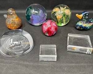 Lot 93  Vintage Glass Paperweights and Decorative Items Lot