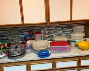 Lot 44  Large Kitchen Storage  Serving Lot  Food Containers, Lids, Bowls, Trays  More