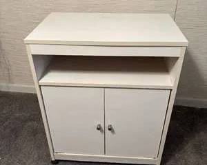 Lot 175  White Wooden Storage Cabinet with Shelf
