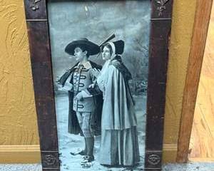 Lot 140  Antique Framed Print  Departure Scene Copyright 1900, Ullman Mfg. Co., New York