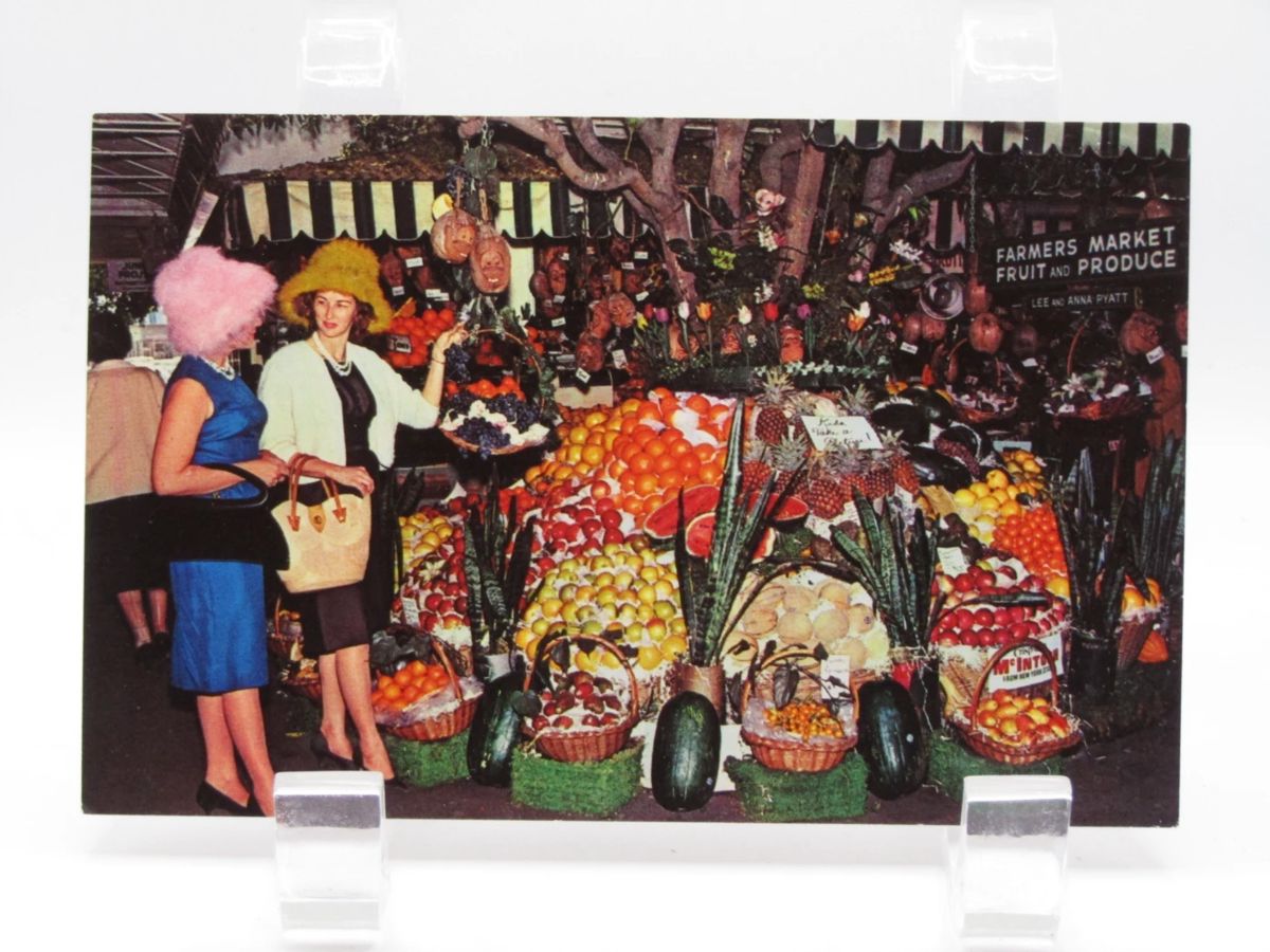 Vintage postcard of the LA Farmers Market