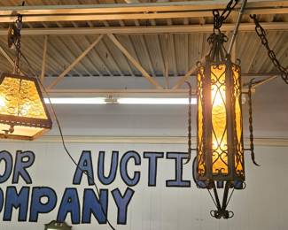 Vintage Wrought Iron Hanging Lamps