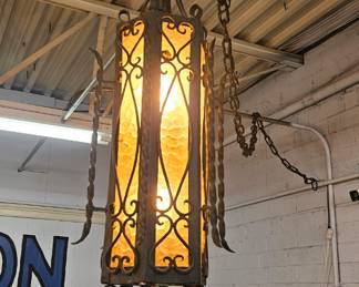 Vintage Wrought Iron Hanging Lamp