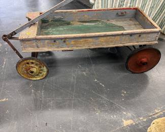 Vintage Wooden Hand Pull Wagon