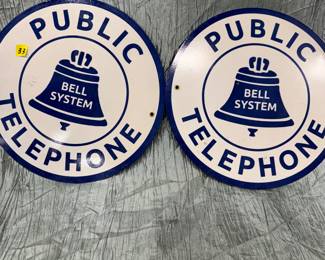 Vintage Bell System Telephone Signs