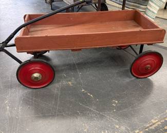 Vintage Wooden Hand Pull Wagon