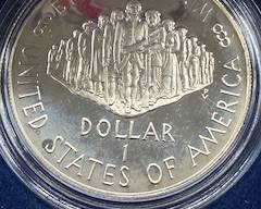 US Constitution Bicentennial Silver Dollar