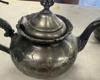 Four Piece Antique Van Bergh Tea Set