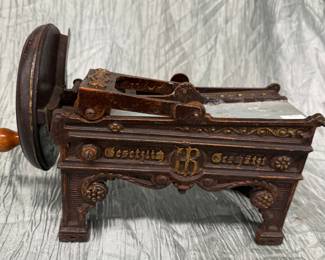 Antique Cast Iron Hand Cranked Tobacco Cutter