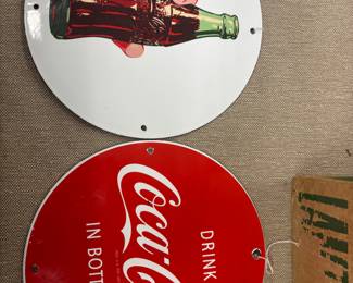 Vintage Round Coca Cola Advertising Signs