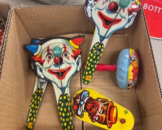 Halloween Tin Litho Horned Clown Noise Makers