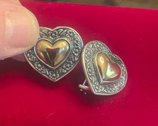 retired james avery gold and sterling  earrings  pierced ears french clip $175