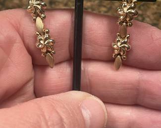14k yellow gold  pierced earrings solid  price to be determined 