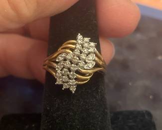 10 K YELLOW GOLD  AND DIAMOND  RING -$299