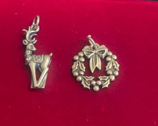 James Avery reindeer 3d sterling charm $125   James Avery sterling wreath $30