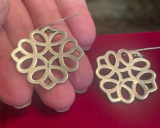 RETIRED  JAMES AVERY STERLING PIERCED EARRINGS"  TRACERY "  $155