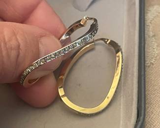 14k gold earrings  cz stones 