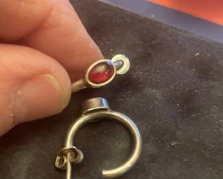 SMALL SILVER EARRINGS W/ STONES $14 