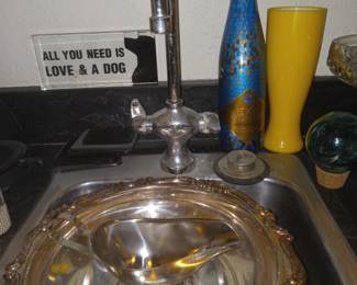 Silver Tray in sink