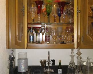 Beautiful set of Wine Glasses at Bar (1)